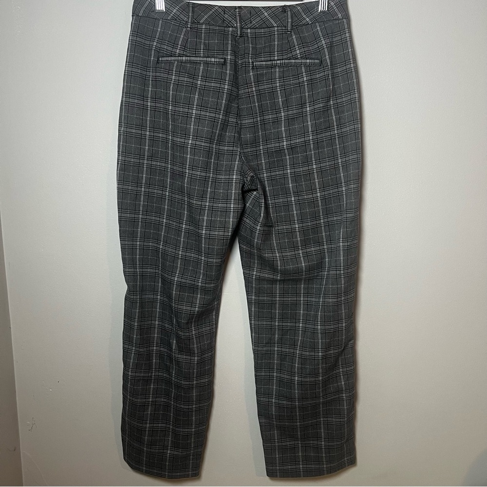 Abercrombie & Fitch Simone Grey Plaid High Rise Ankle Flare Trouser Pants Size M - Picture 5 of 9